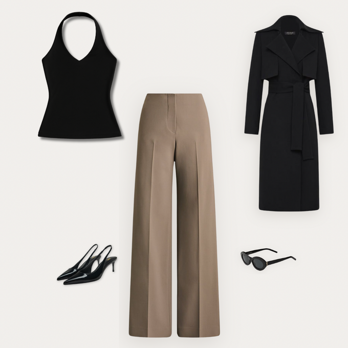  How to style the LUSS Muse Halter – Minimalist outfit flat lay