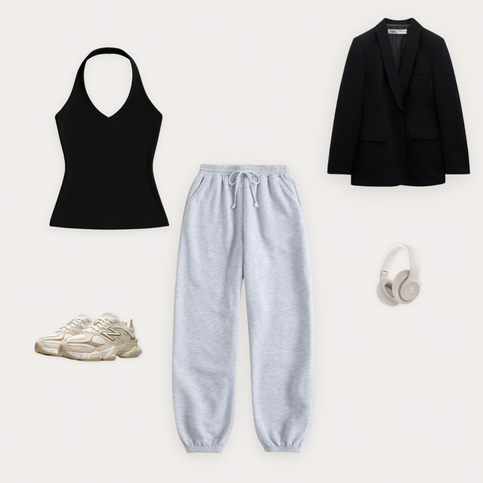  How to style the LUSS Muse Halter – Off duty look flat lay